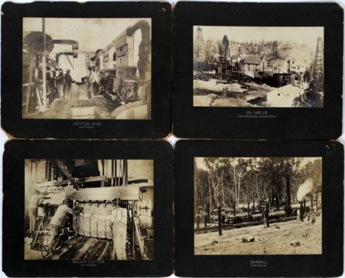 PHILADELPHIA MUSEUM PHOTOGRAPHS, COTTON GINS, BAILING COTTON, ARKANSAS, ETC. C. 1900, TWO, H C. 1900, W 7" X 9" 7" X 9"
Lot # 0383 