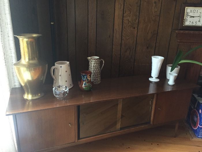 Brass urn, porcelain pitchers and more