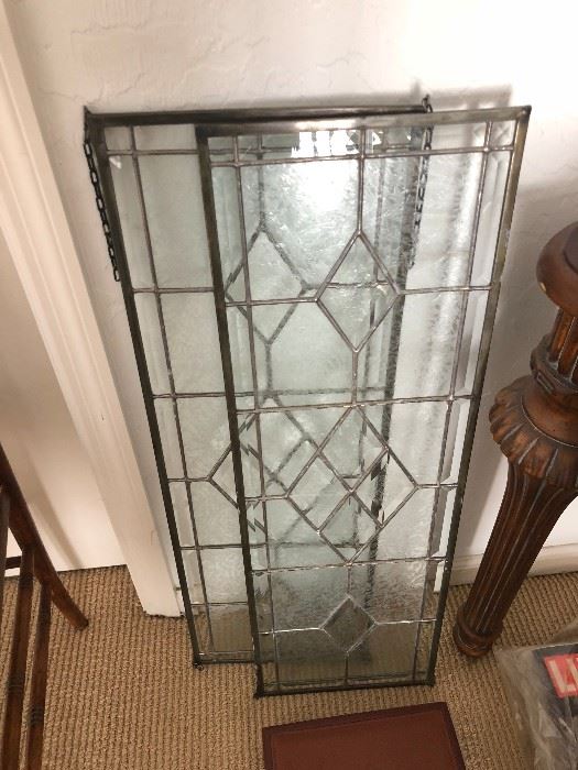 NICE TEXTURED BEVELED CLEAR STAINED GLASS WINDOWS