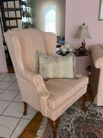 Pair wing chairs 