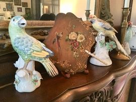 Italian Ceramic Parrots & Chinese Parrot