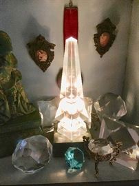 Crystal Obelisk and Other Cut Crystal Prismatic Shapes