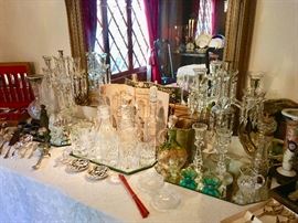 Crystal Decanters, Candelabra, Venetian Glass, More