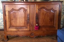 Handsome Antique Country French Chest (Mid-century fitted drawers inside)