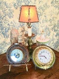 Antique Barometer; Clock