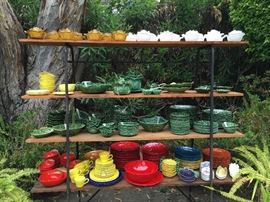 French Covered Glass Bowls; Service Plates; Dishware...Move the Feast from Indoors to Outdoors  and Back
