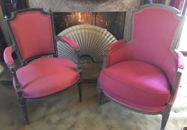 Antique French Provincial Louis XVI Fauteuil & Bergere