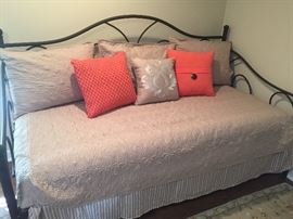 Day bed with linens