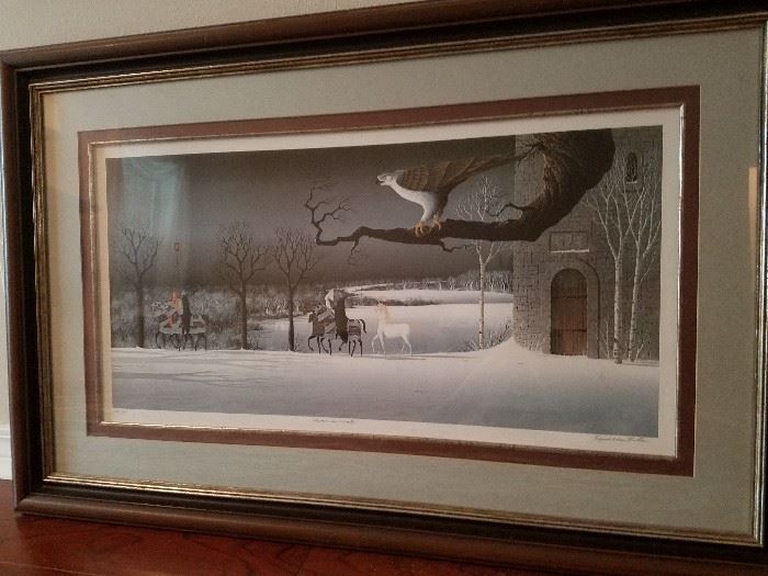 Eugene Ames Baker "Unicorn in Winter" s/n print