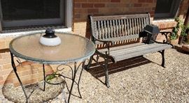 patio bench table