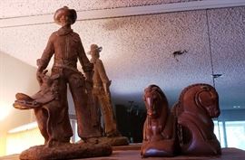 cowboy, horse book ends