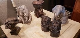 eagle, lion, elephant, side table