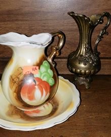 water pitcher and basin brass