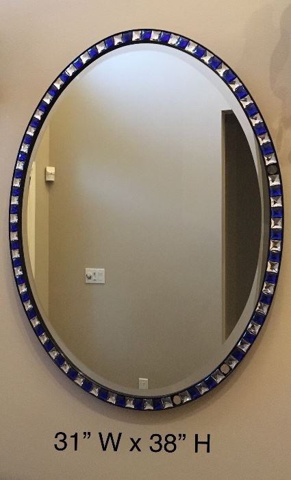 Crystal-Rimmed Wall Mirror