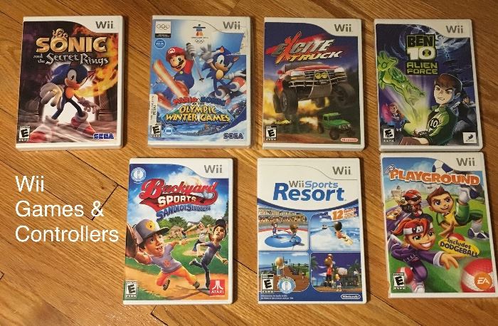 Wii games, system & controllers