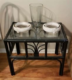 Painted Bamboo End Table