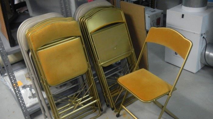 set of vintage folding chairs