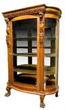 OAK CHINA CABINET WITH GRIFFINS