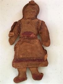 Handmade leather doll, most likely from Missouri