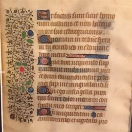 Framed manuscript leaf