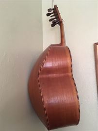 Side view of hand-made bass guitarron