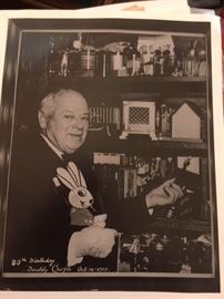 A PR photo of family member magician/ventriloquist Alphonsus Crofts, part of a lot of other photos & newspaper clippings