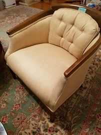 Pair of Tub Chairs in Beige fabric