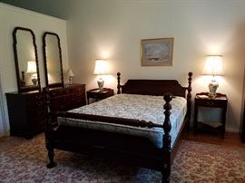 Virginia Galleries Mahogany Bedroom Suite with Queen bed and Serta Mattress (sold separately)