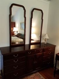 Virginia Galleries Triple Dresser with two mirrors
