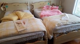 French Provincial twin beds, dressers and nightstand