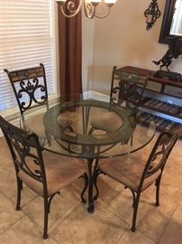 Glass top breakfast table with 4 chairs 