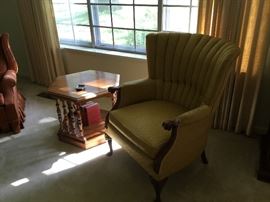 End table and vintage chair
