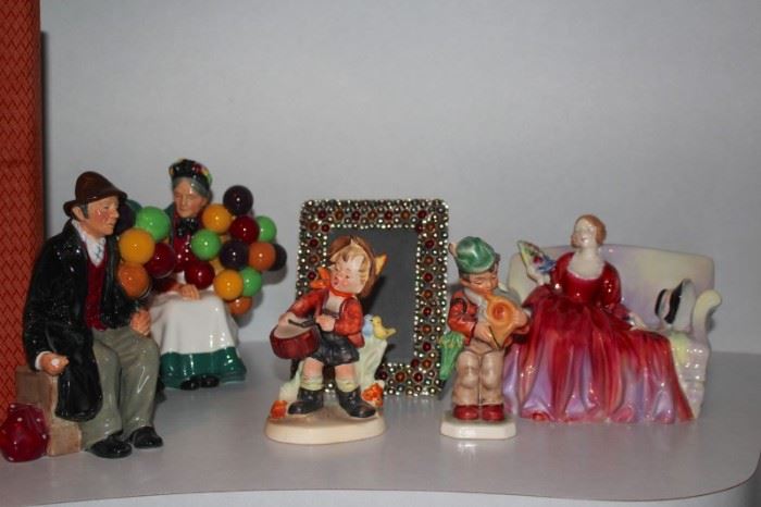 Royal Doulton and Hummel Figurines and Picture Frame