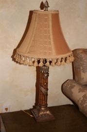 Table Lamp with Fringed Lamp Shade