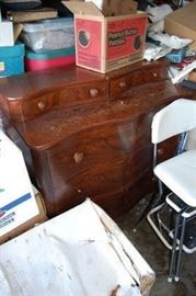 Antique English Burl Walnut Dresser - Nice