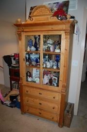 Nice Antique French Pine Display Cabinet