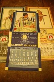 Unusual Railroad Native American Calendars 