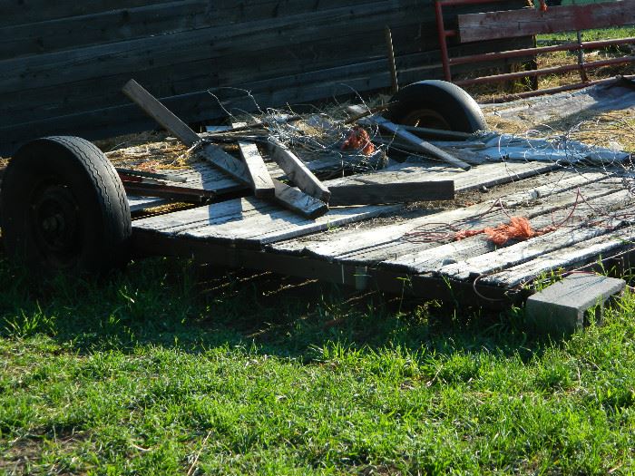 Needs repair but was a hay hauling trailer