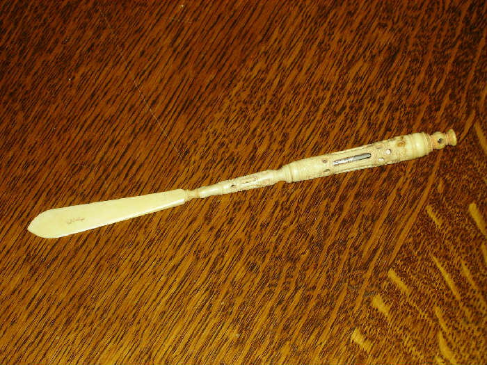 Bone Quill Pen, complete.  Not sure what kind of bone.  Could be Whale bone.