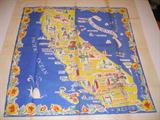 Nice early California tablecloth with points of interest. Pre Disney!