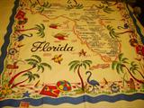 40' or 50's Florida tablecloth. No Disneyworld on this map!