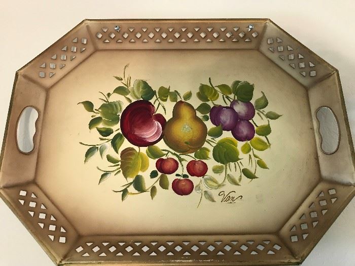 Tole Painted Tray