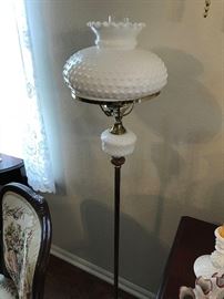 Milk Glass Hobnail Floor Lamp