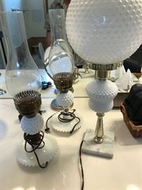 Milk Glass Lamps
