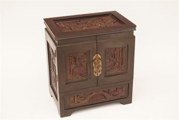 Chinese Carved Jewelry Chest