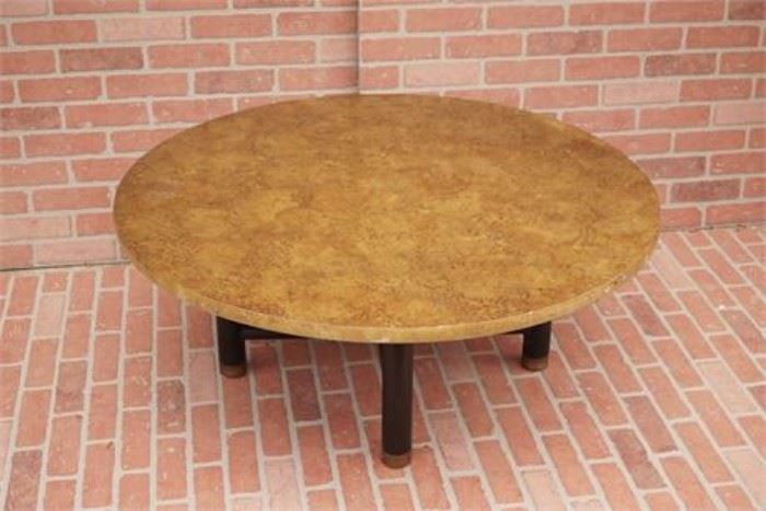 HENREDON Low Table with Faux Burl Top