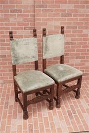 Pair Renaissance Style Side Chairs