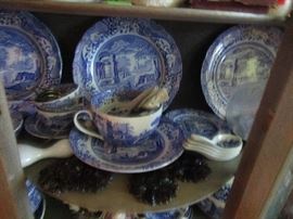 Beautiful Spode dishes- blue Italian is the pattern. Service for twelve with many extra pieces. All mint