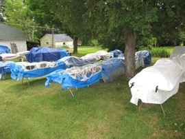 This gives you an idea of the backyard- all the tables are loaded with neat things to basic kitchen, crafts, Christmas, cookie tins, military, wood shutters, lighting, toys and just odd ball things