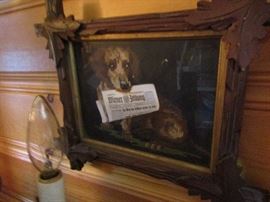 Delightful needlepoint in Victorian frame